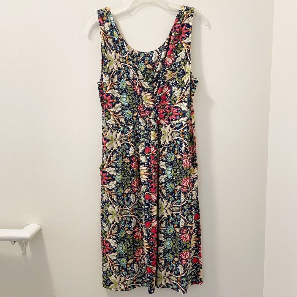 Garnet Hill Floral Sleeveless Dress - Multicolor